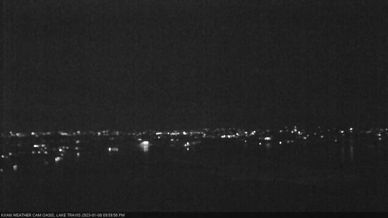 Lake Travis webcam, January 8, 2023 10:00 PM CT