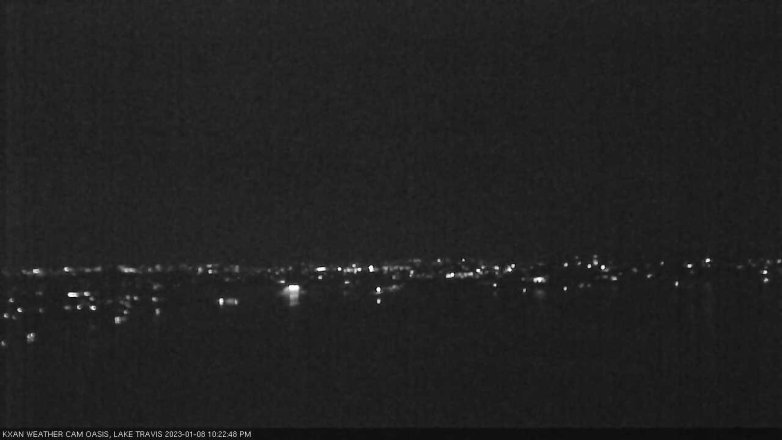 Lake Travis webcam, January 8, 2023 10:25 PM CT