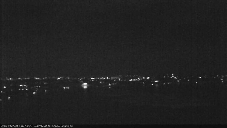 Lake Travis webcam, January 8, 2023 11:00 PM CT
