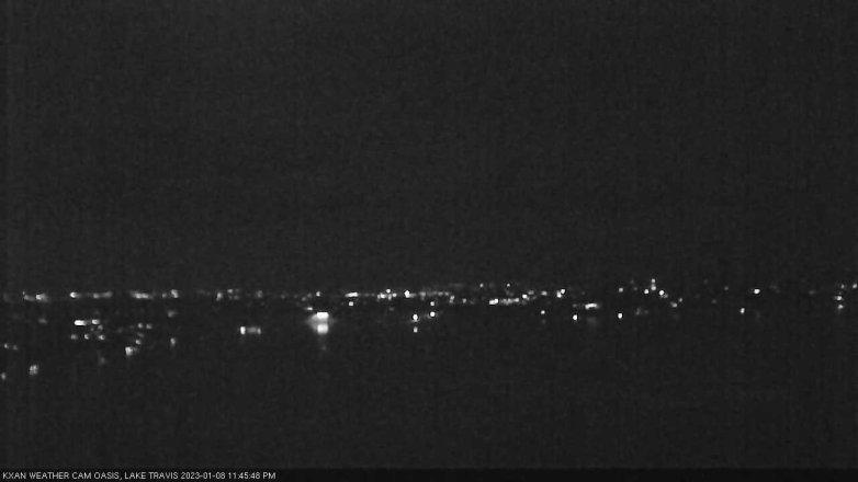 Lake Travis webcam, January 8, 2023 11:45 PM CT