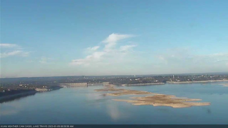 Lake Travis webcam, January 9, 2023 9:00 AM CT