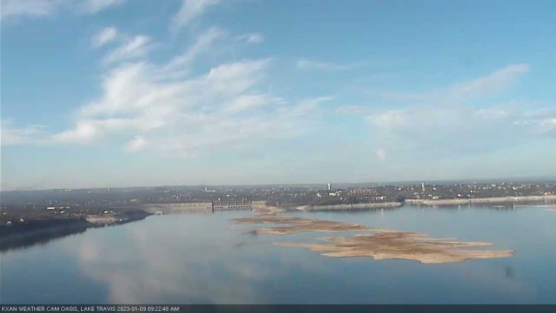 Lake Travis webcam, January 9, 2023 9:25 AM CT
