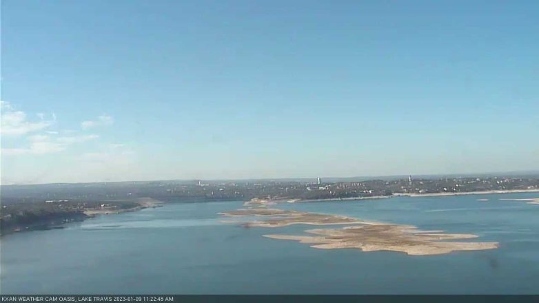 Lake Travis webcam, January 9, 2023 11:25 AM CT