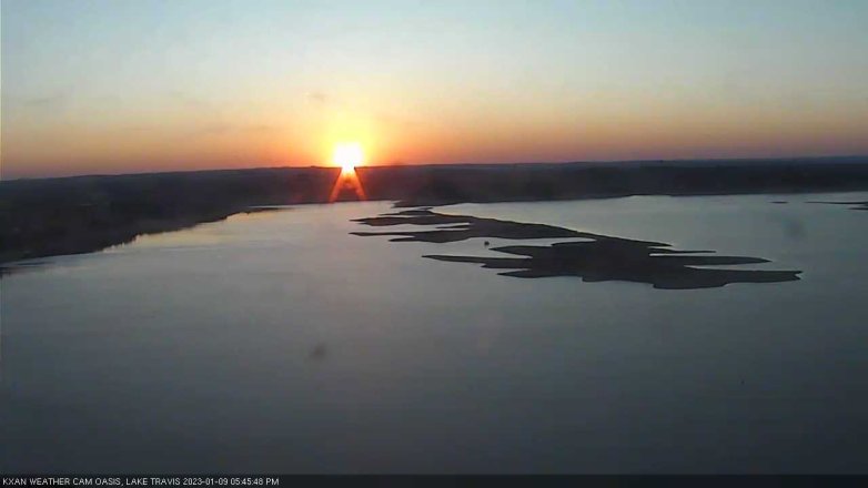 Lake Travis webcam, January 9, 2023 5:45 PM CT
