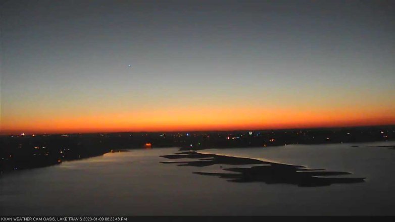 Lake Travis webcam, January 9, 2023 6:25 PM CT
