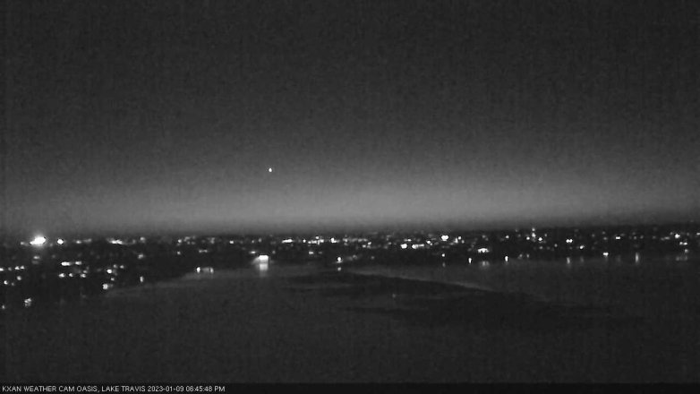 Lake Travis webcam, January 9, 2023 6:45 PM CT