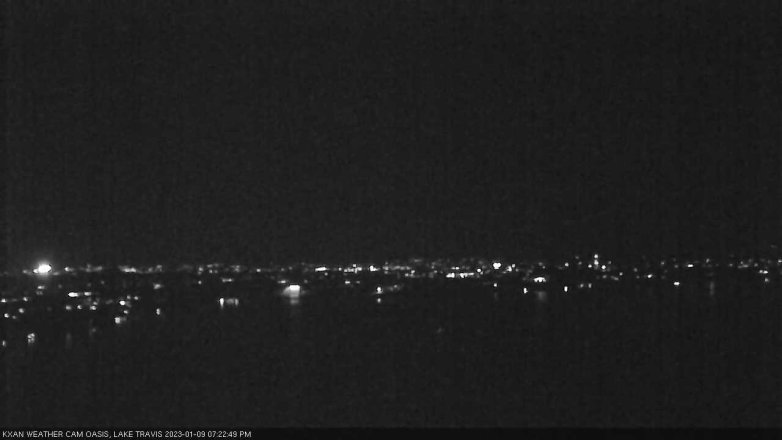 Lake Travis webcam, January 9, 2023 7:25 PM CT