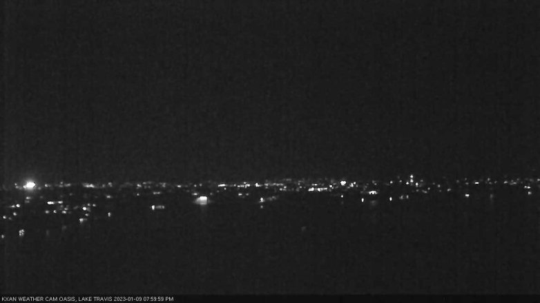 Lake Travis webcam, January 9, 2023 8:00 PM CT
