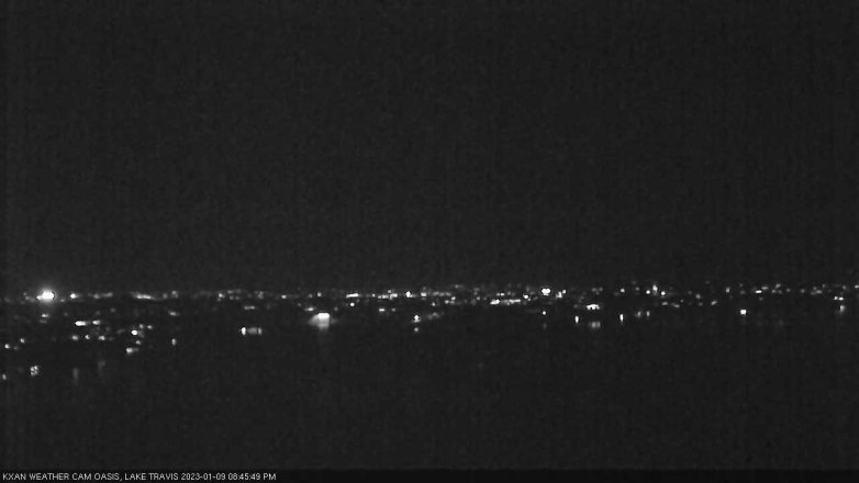 Lake Travis webcam, January 9, 2023 8:45 PM CT