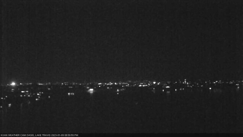 Lake Travis webcam, January 9, 2023 9:00 PM CT