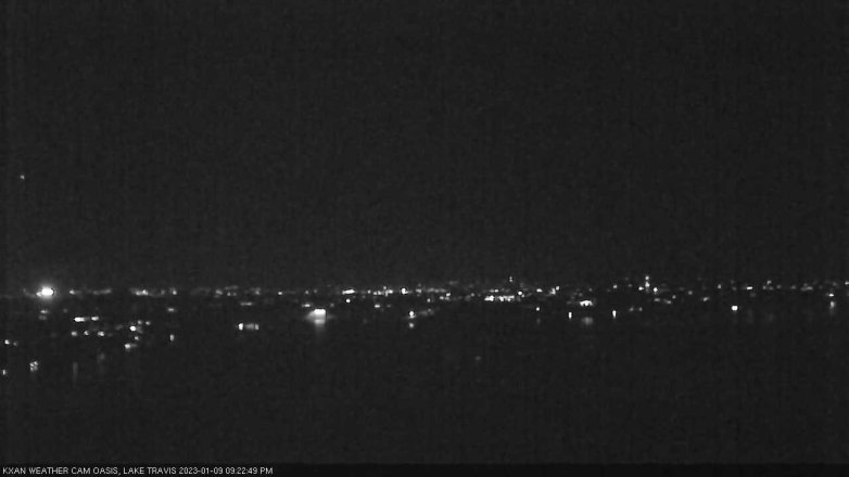 Lake Travis webcam, January 9, 2023 9:25 PM CT