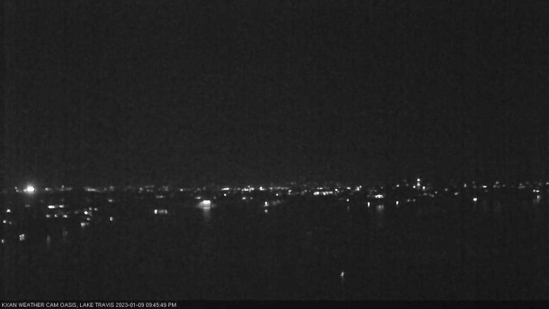 Lake Travis webcam, January 9, 2023 9:45 PM CT