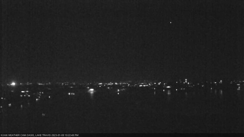 Lake Travis webcam, January 9, 2023 10:25 PM CT