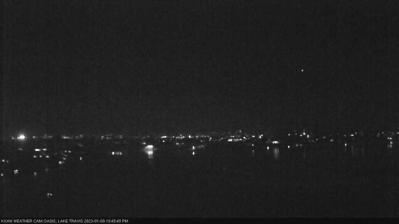 Lake Travis webcam, January 9, 2023 10:45 PM CT