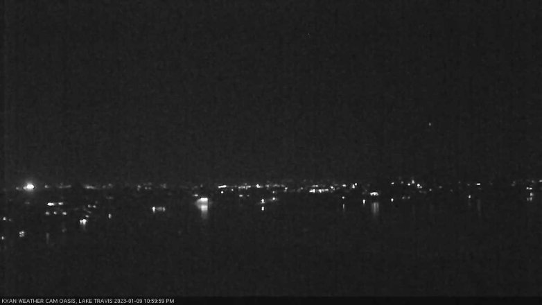 Lake Travis webcam, January 9, 2023 11:00 PM CT