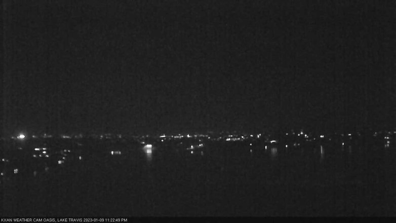 Lake Travis webcam, January 9, 2023 11:25 PM CT