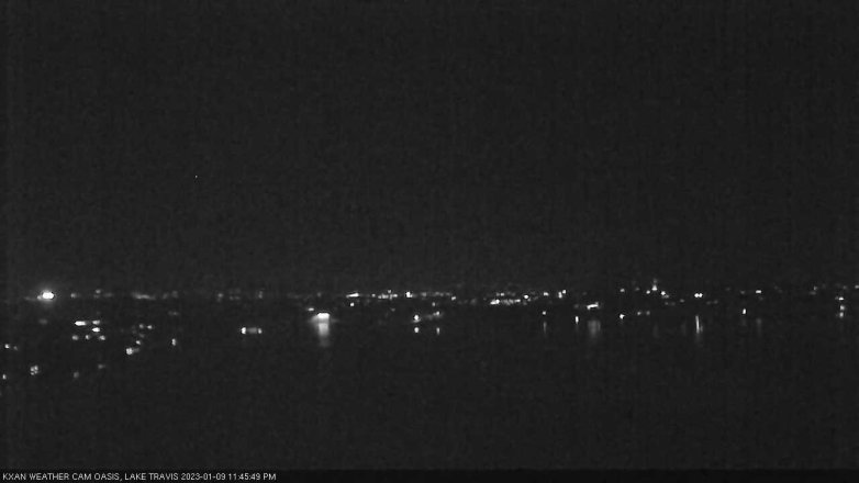Lake Travis webcam, January 9, 2023 11:45 PM CT