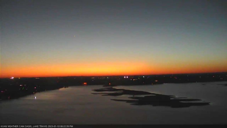 Lake Travis webcam, January 10, 2023 6:25 PM CT