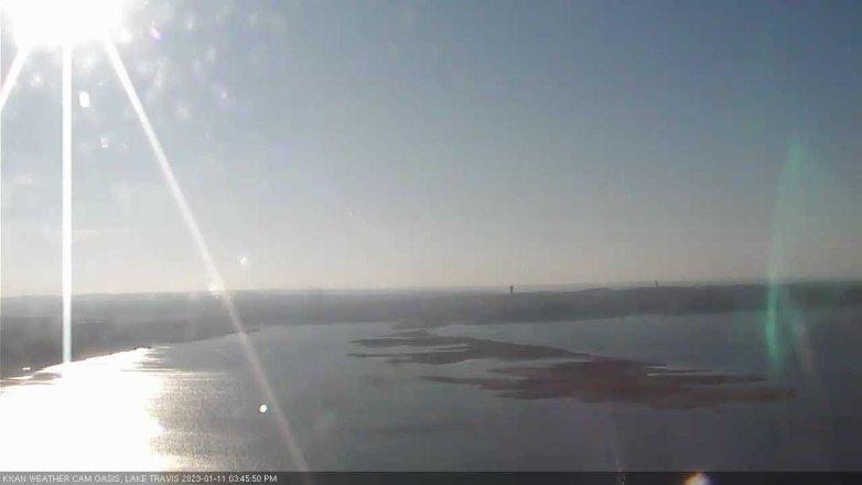 Lake Travis webcam, January 11, 2023 3:45 PM CT