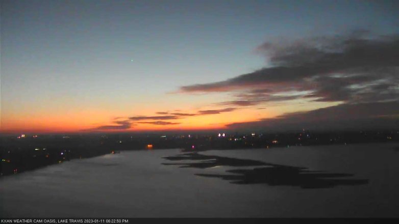 Lake Travis webcam, January 11, 2023 6:25 PM CT