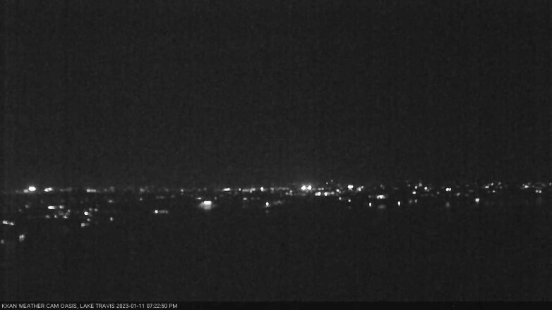 Lake Travis webcam, January 11, 2023 7:25 PM CT