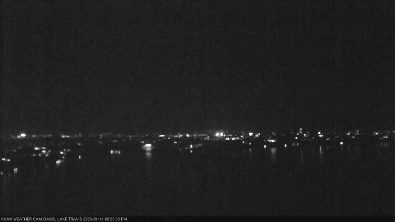 Lake Travis webcam, January 11, 2023 8:00 PM CT