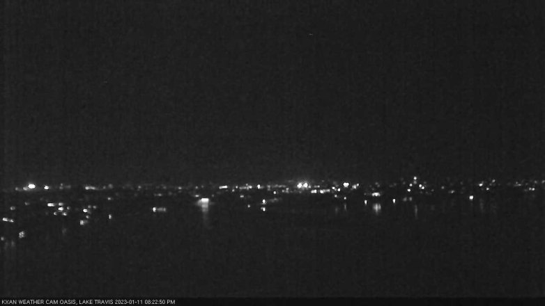 Lake Travis webcam, January 11, 2023 8:25 PM CT