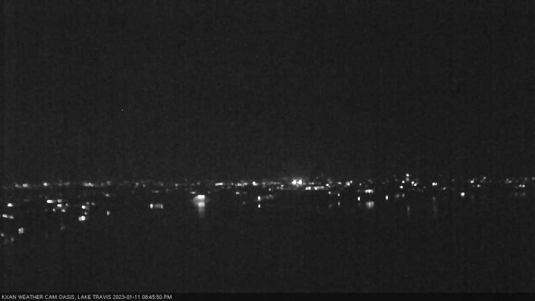 Lake Travis webcam, January 11, 2023 8:45 PM CT