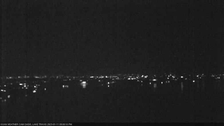 Lake Travis webcam, January 11, 2023 9:00 PM CT