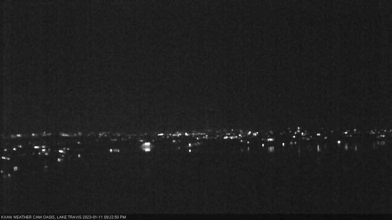 Lake Travis webcam, January 11, 2023 9:25 PM CT