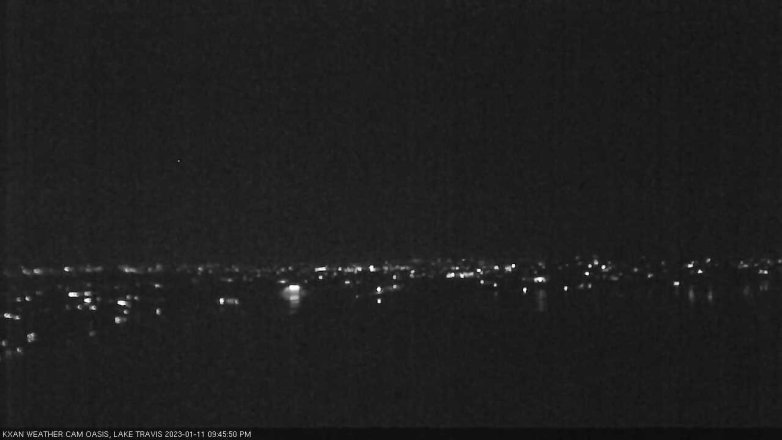 Lake Travis webcam, January 11, 2023 9:45 PM CT