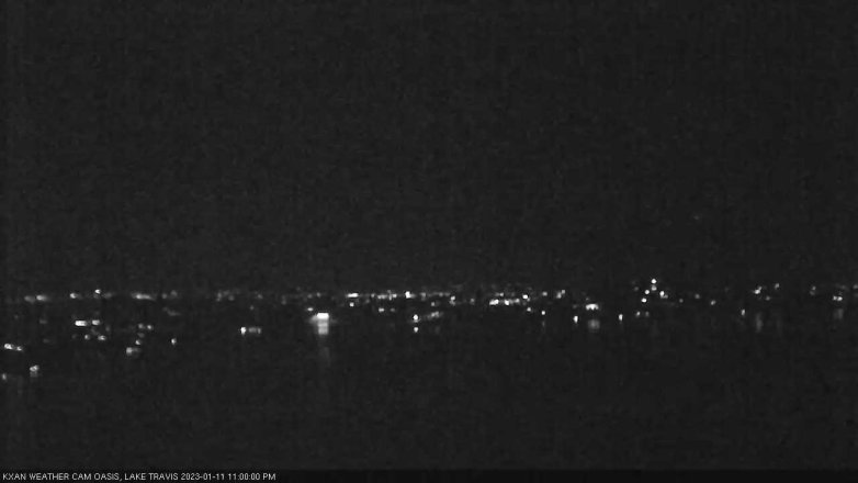 Lake Travis webcam, January 11, 2023 11:00 PM CT