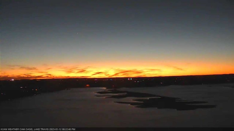 Lake Travis webcam, January 12, 2023 6:25 PM CT
