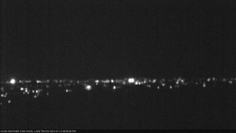 Lake Travis webcam, January 12, 2023 8:00 PM CT