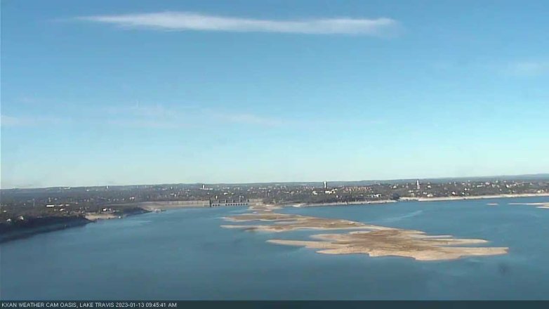 Lake Travis webcam, January 13, 2023 9:45 AM CT