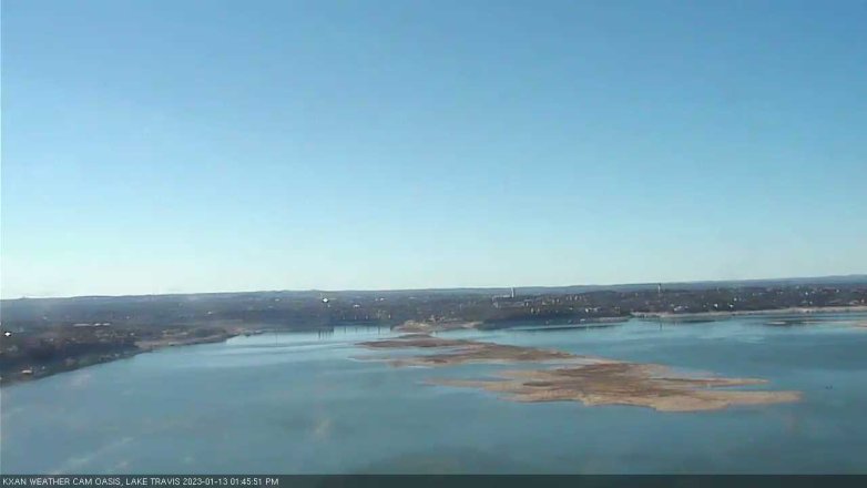 Lake Travis webcam, January 13, 2023 1:45 PM CT