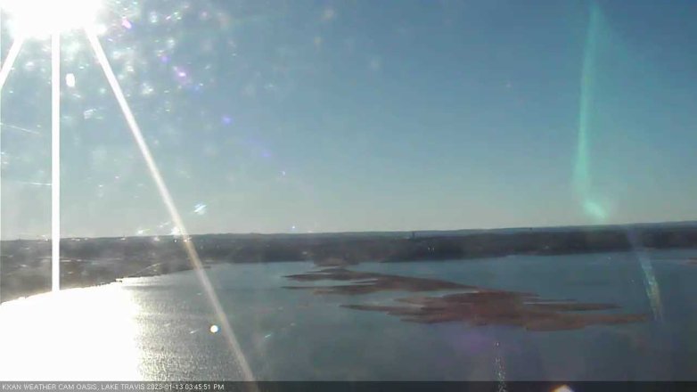 Lake Travis webcam, January 13, 2023 3:45 PM CT