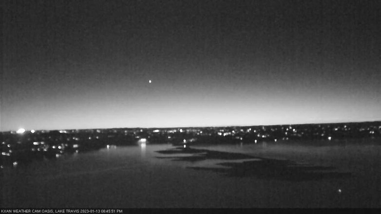 Lake Travis webcam, January 13, 2023 6:45 PM CT