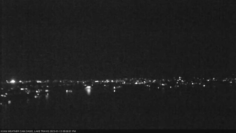 Lake Travis webcam, January 13, 2023 8:00 PM CT