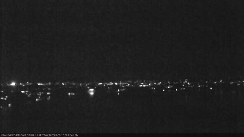 Lake Travis webcam, January 13, 2023 8:25 PM CT