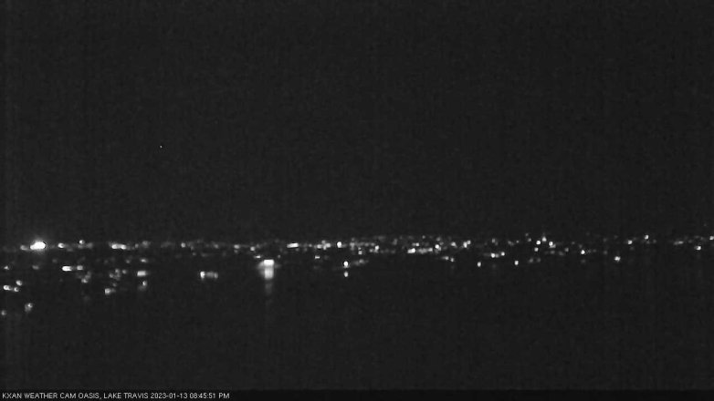Lake Travis webcam, January 13, 2023 8:45 PM CT