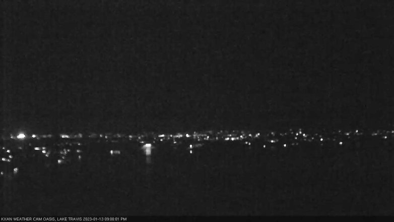 Lake Travis webcam, January 13, 2023 9:00 PM CT