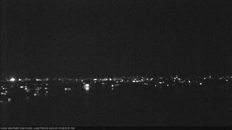 Lake Travis webcam, January 13, 2023 9:25 PM CT