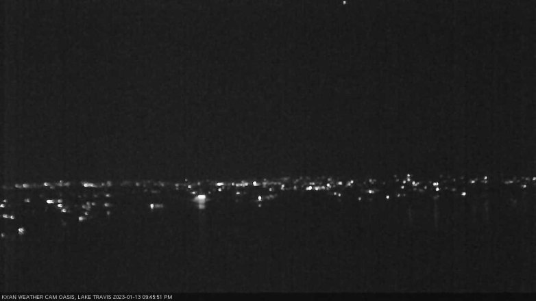 Lake Travis webcam, January 13, 2023 9:45 PM CT