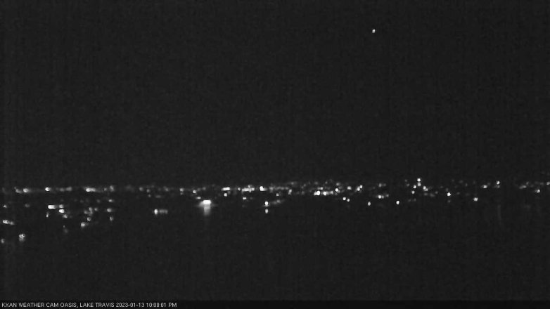 Lake Travis webcam, January 13, 2023 10:00 PM CT