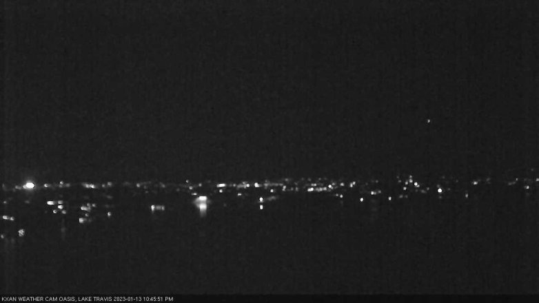 Lake Travis webcam, January 13, 2023 10:45 PM CT