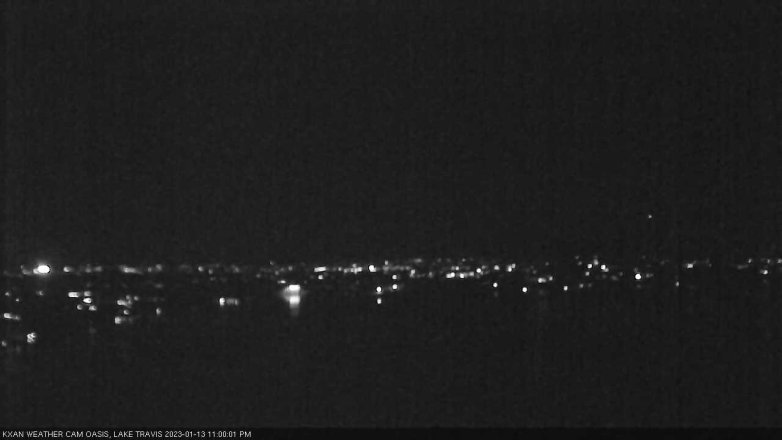 Lake Travis webcam, January 13, 2023 11:00 PM CT