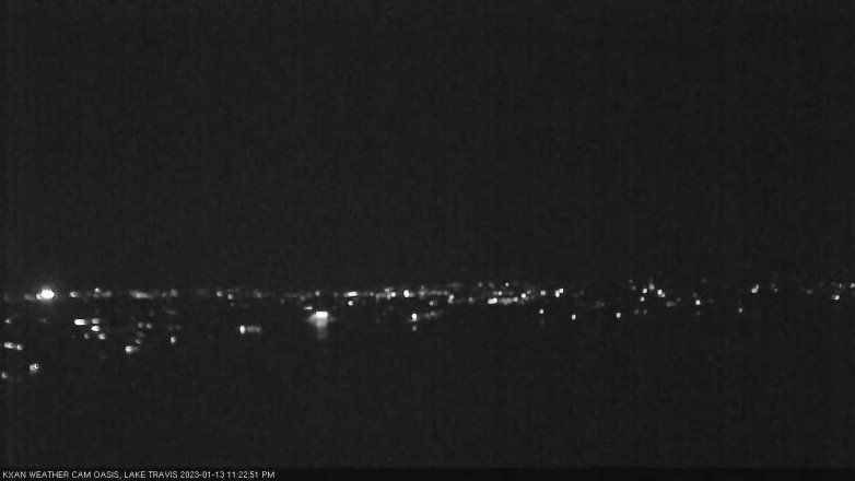 Lake Travis webcam, January 13, 2023 11:25 PM CT