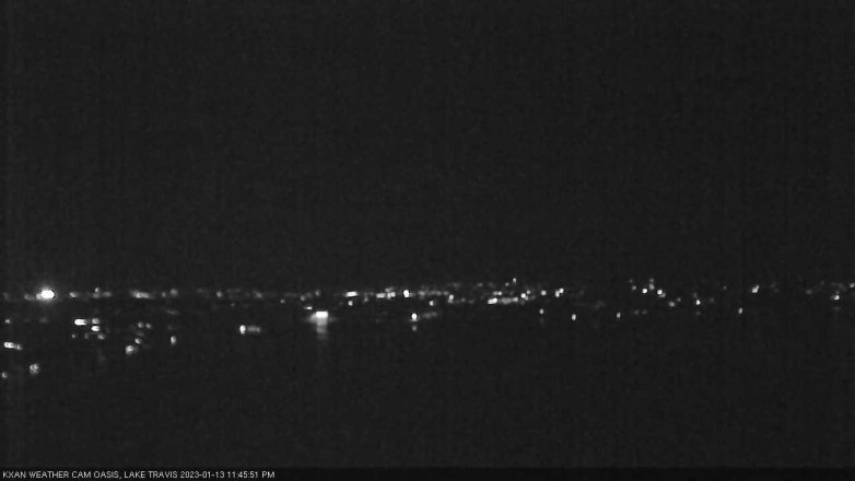 Lake Travis webcam, January 13, 2023 11:45 PM CT