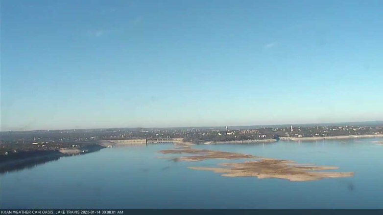 Lake Travis webcam, January 14, 2023 9:00 AM CT